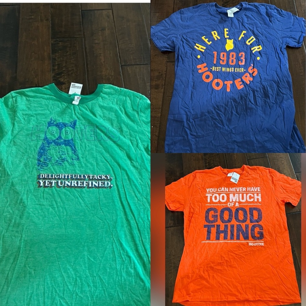 3 NWT Hooters Tee Large